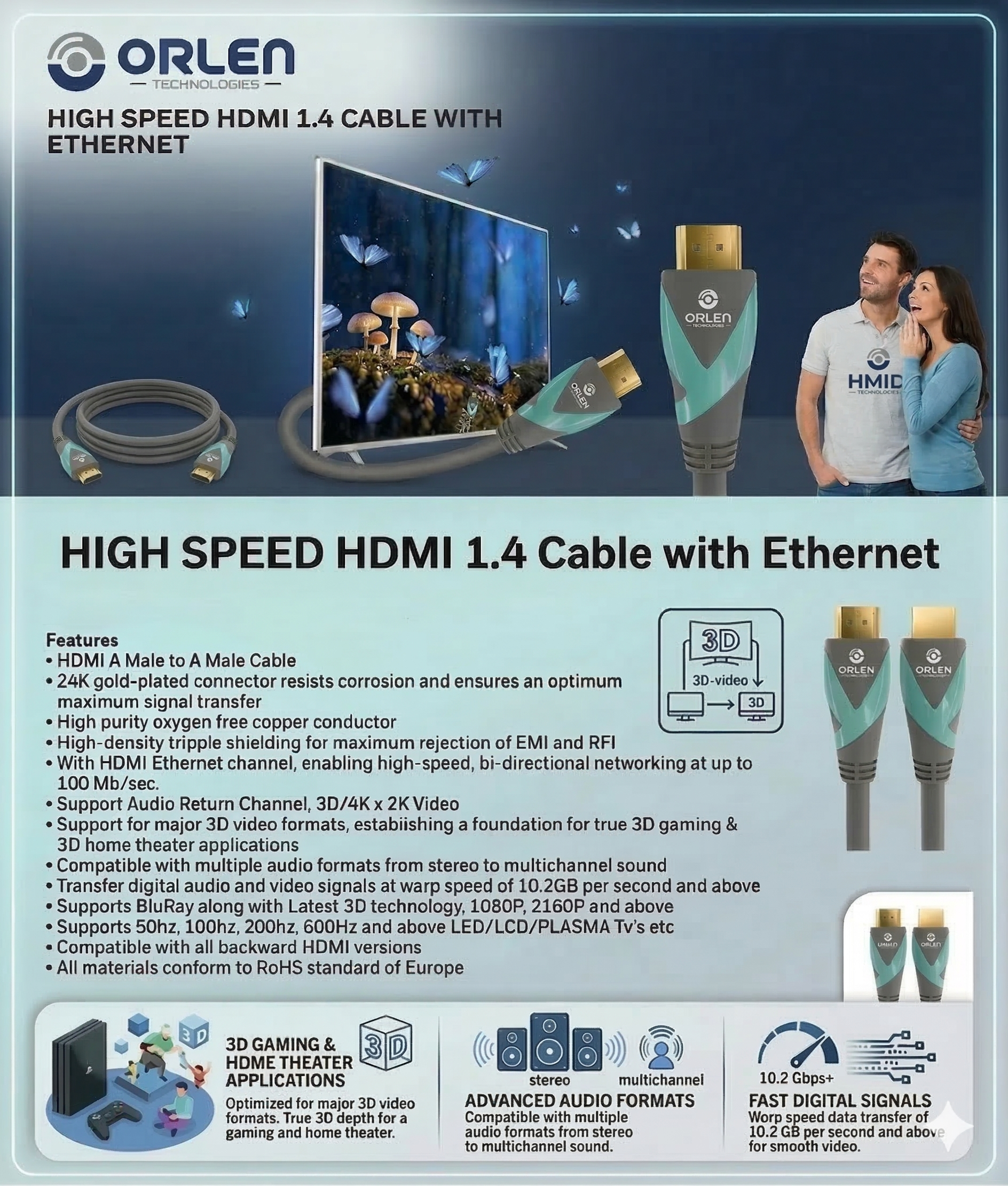 HDMI 4K 1.4V Cable - View 1